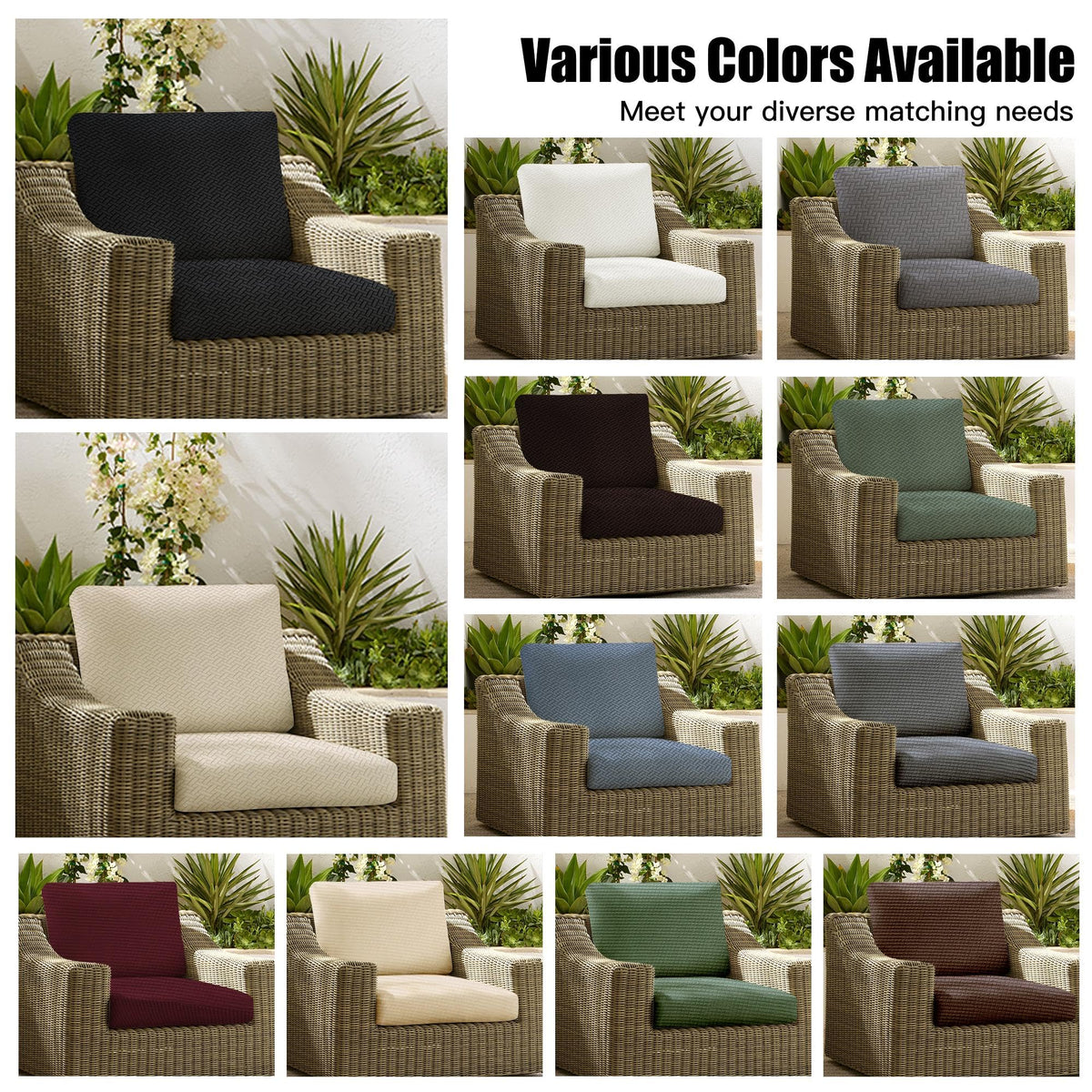 MRGSDL Matcha Green cushion cover on an outdoor chair adding vibrant patio color