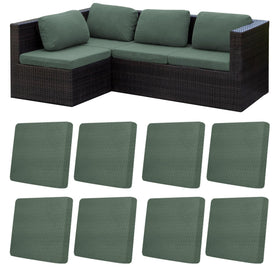 MRGSDL Matcha Green cushion cover close-up showing stretch fabric and snug fit for standard cushions