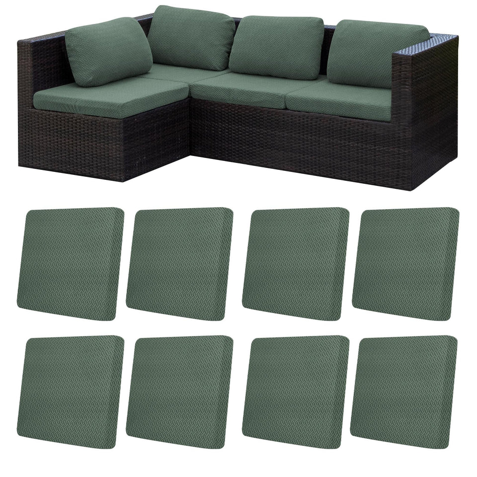 MRGSDL Matcha Green cushion cover close-up showing stretch fabric and snug fit for standard cushions