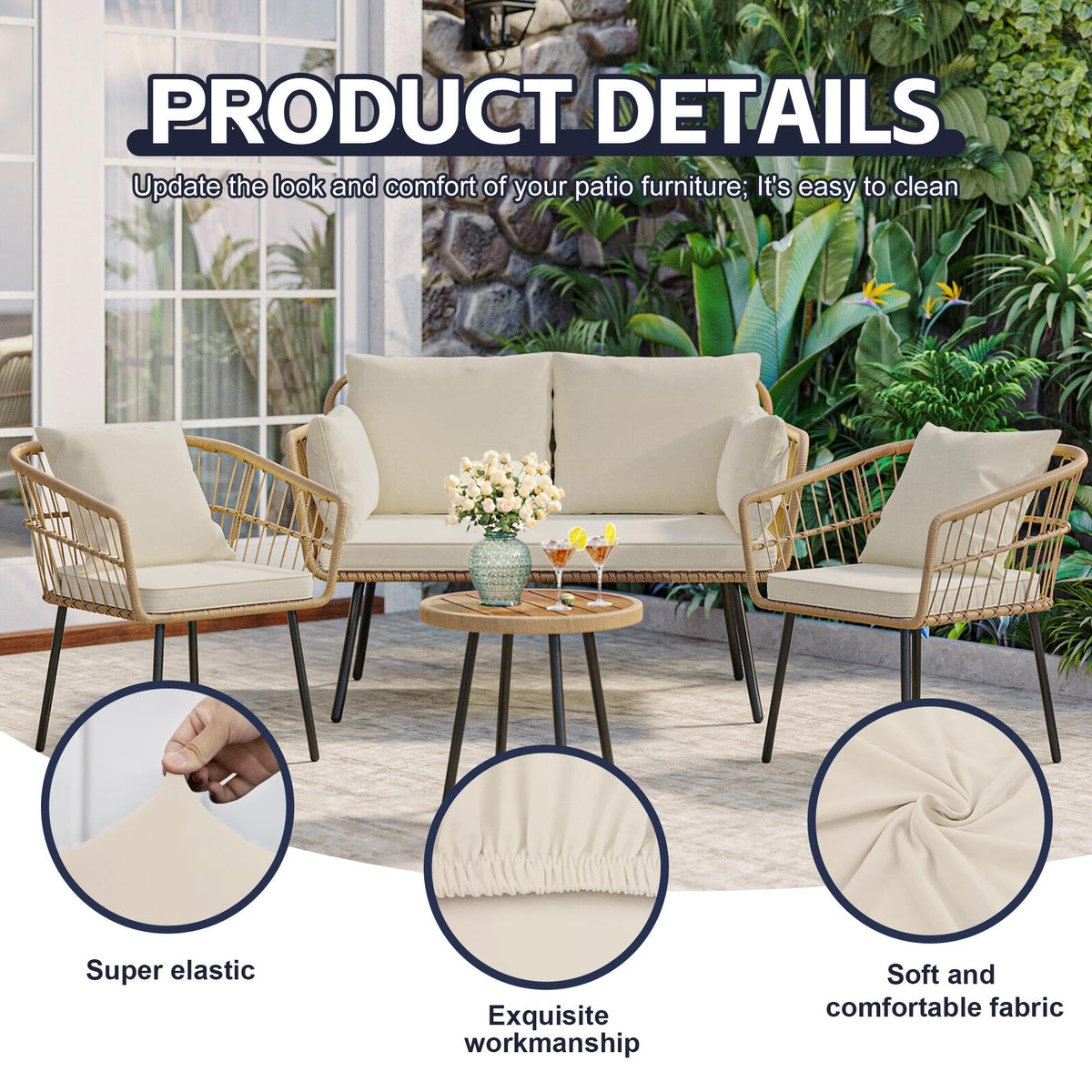 MRGSDL cushion cover with varied colors and prints for different outdoor styles.
