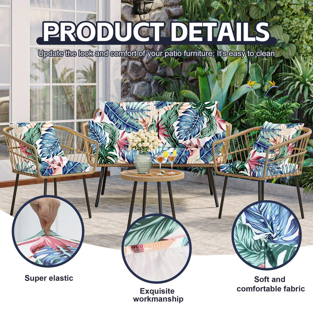 MRGSDL outdoor fabric cushion cover is machine washable and quick drying