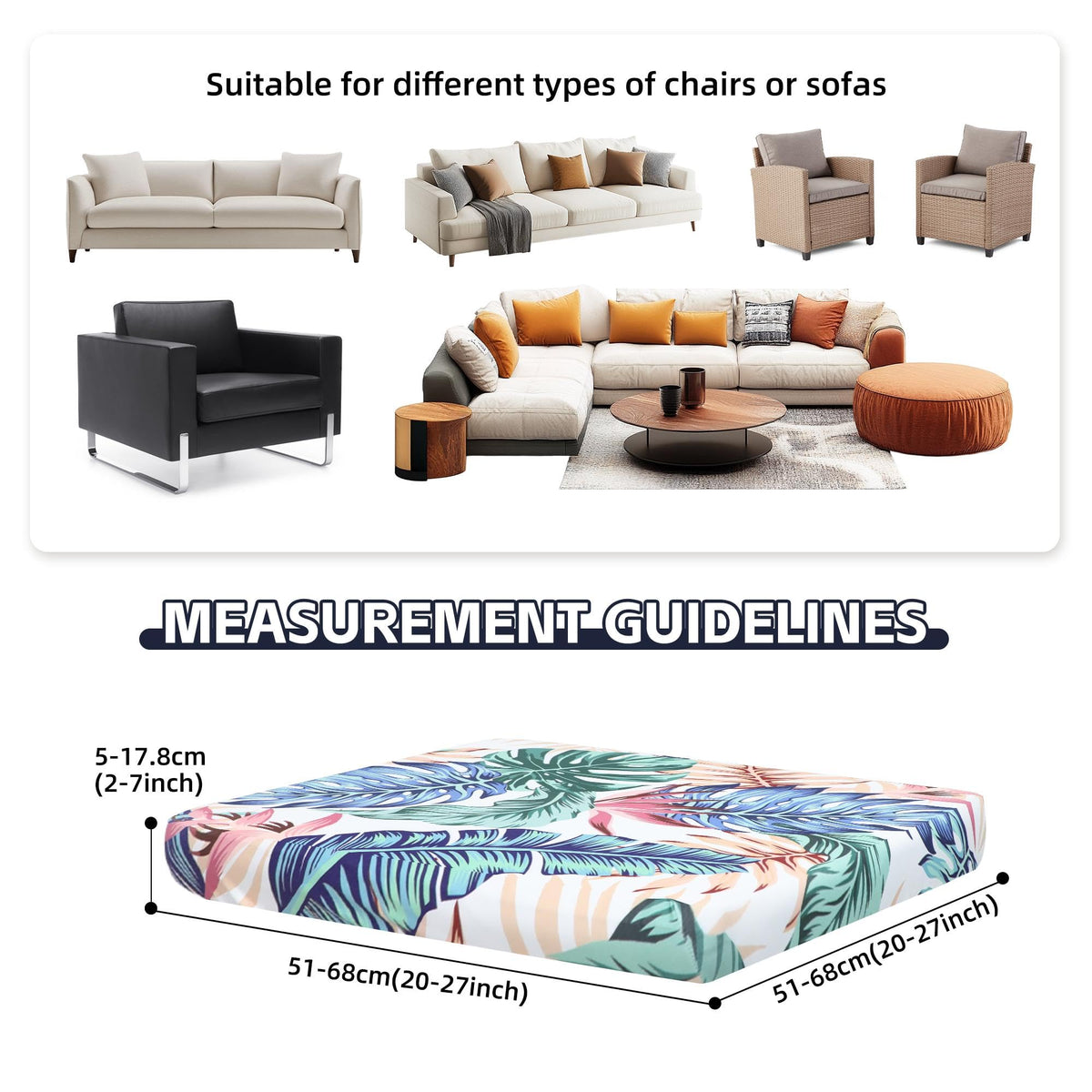 MRGSDL stretch fit cushion cover secures standard cushions for smooth comfort