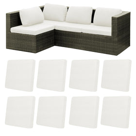 MRGSDL Starlink White patio cushion cover folded, 8 piece set visible for easy refresh.