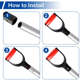 MroMax replacement handle for shovels, easy installation.