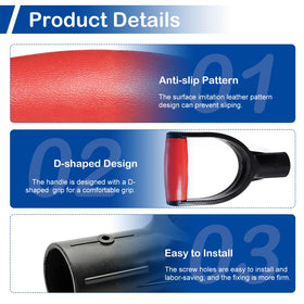 MroMax spade replacement handle black red, durable PVC construction.