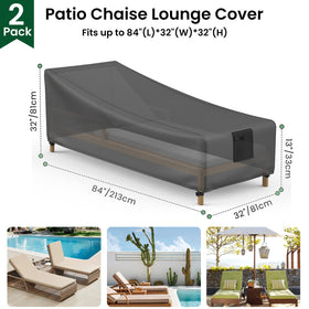 Mrrihand heavy-duty Oxford fabric chaise cover provides durable outdoor protection.