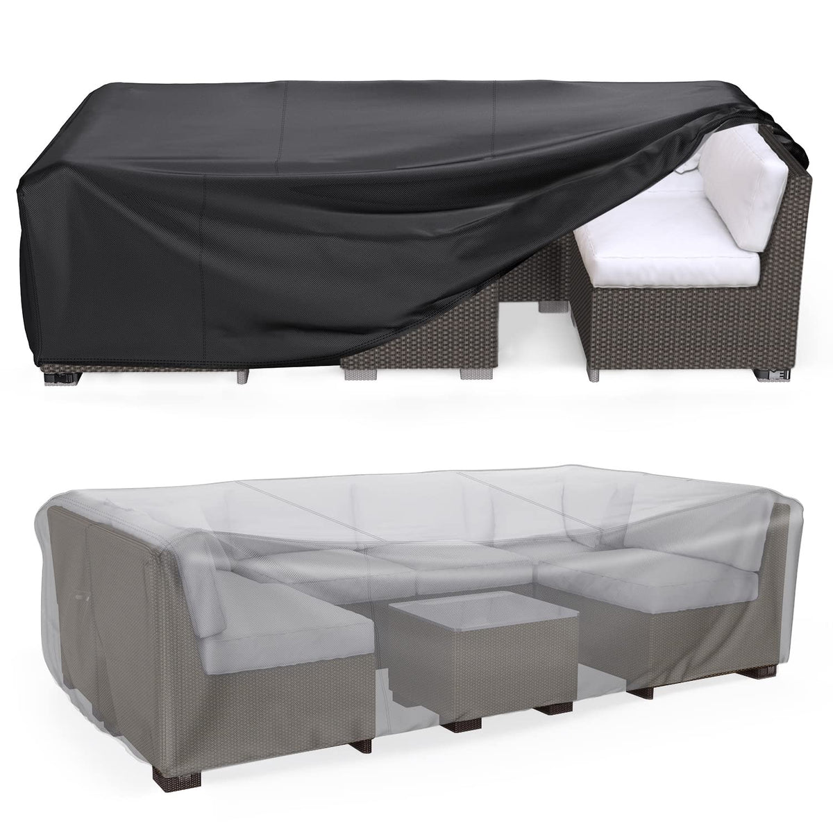 Mrrihand heavy-duty patio cover front view protects outdoor furniture from weather