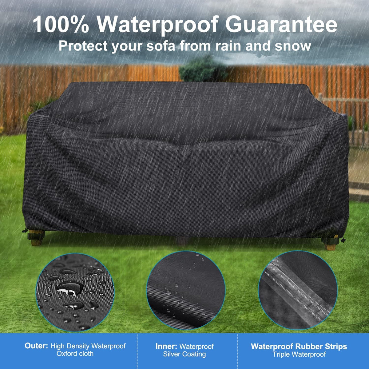 Mrrihand outdoor furniture cover with air vent reduces condensation under cover