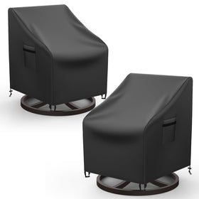 Mrrihand outdoor swivel lounge chair cover waterproof 2-pack protects chairs from rain and sun