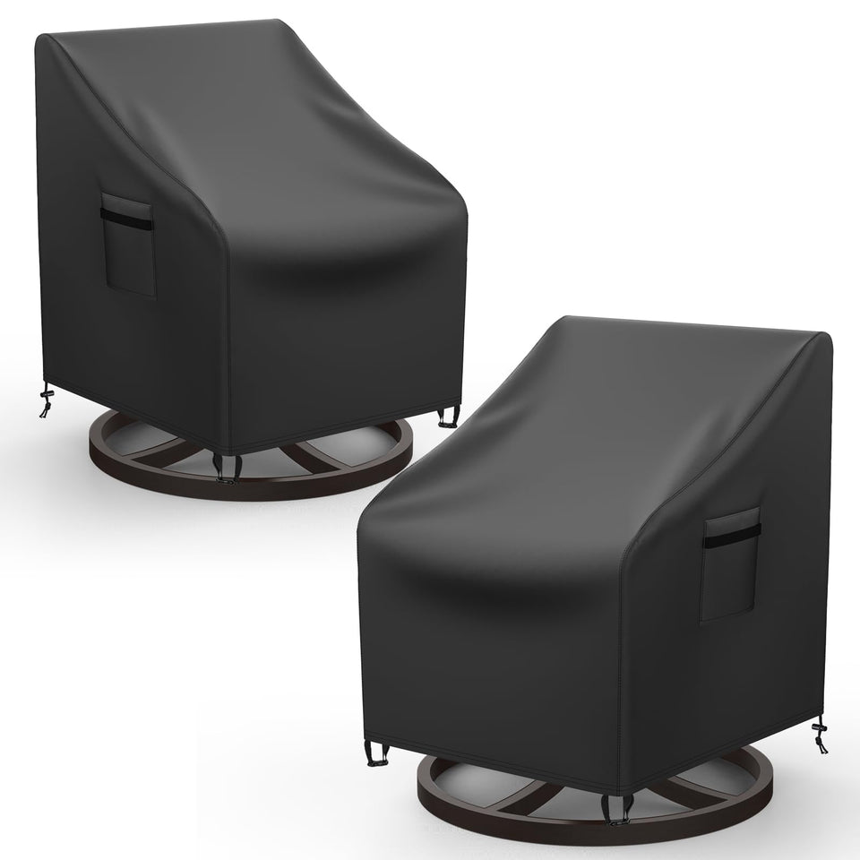 Mrrihand outdoor swivel lounge chair cover waterproof 2-pack protects chairs from rain and sun
