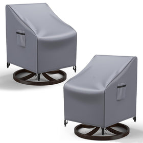 Mrrihand patio chair cover for swivel chairs protects outdoor seating from rain and dust.