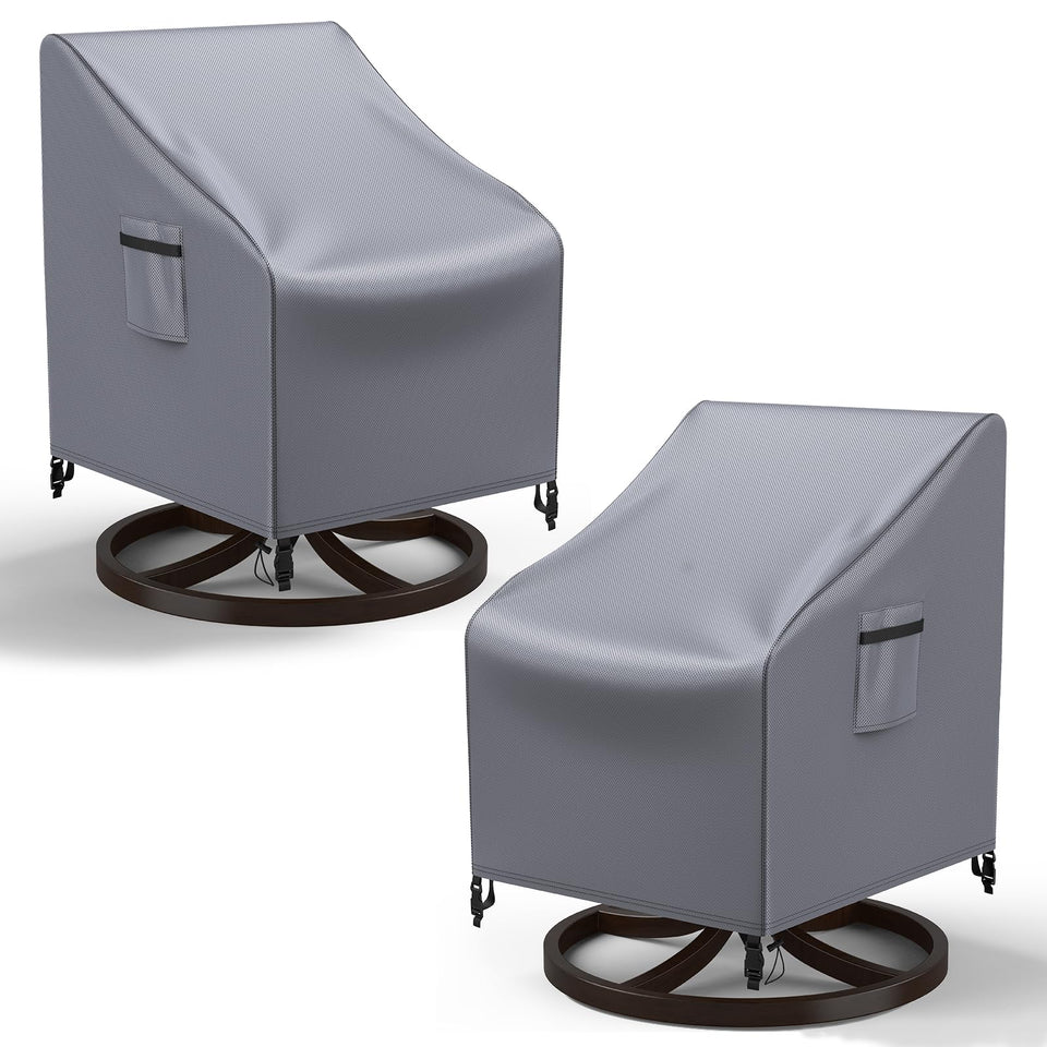 Mrrihand patio chair cover for swivel chairs protects outdoor seating from rain and dust.