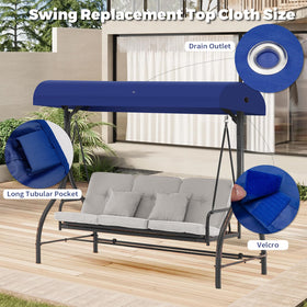 Mrsenloi easy-install blue canopy, GT porch swing, quick refresh