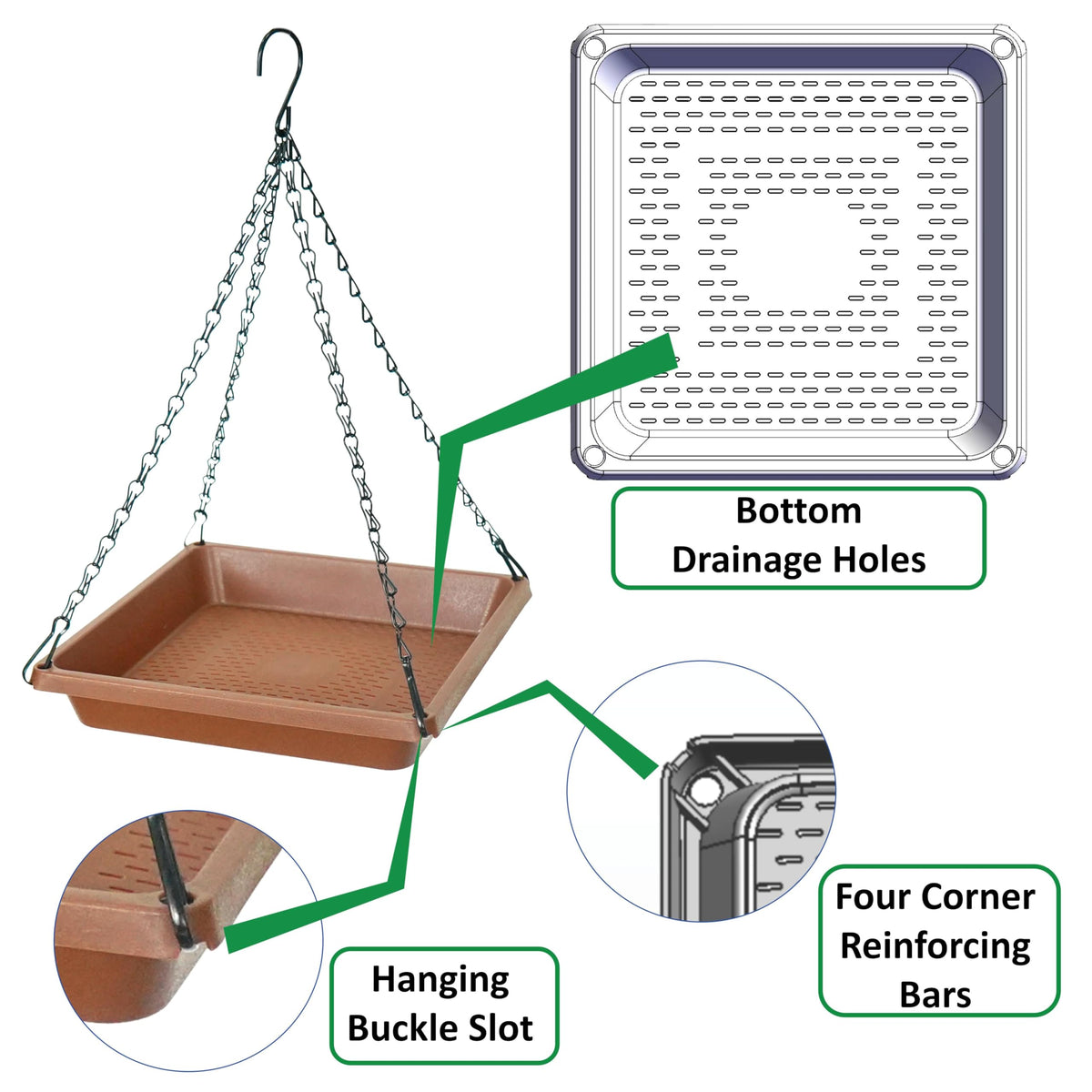 MSKIAUO mesh tray design provides drainage while keeping seeds contained for feeding.