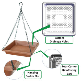MSKIAUO mesh tray design provides drainage while keeping seeds contained for feeding.