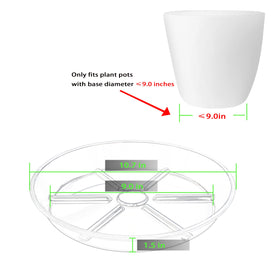 MSKIAUO elevated-base saucer highlights raised bottom for better drainage and airflow.