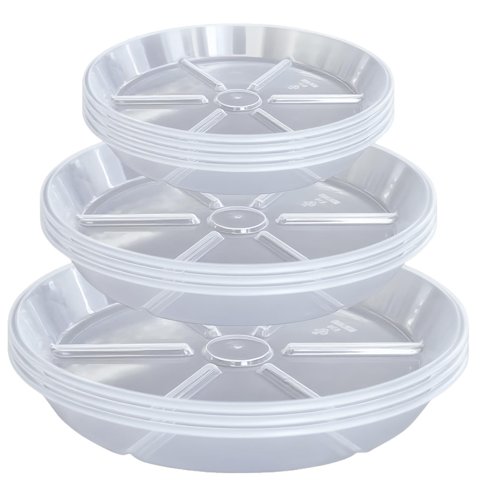 MSKIAUO plant saucer clear 6-inch ideal for catching runoff and protecting surfaces
