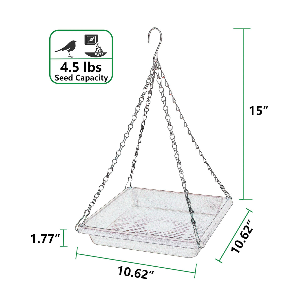 MSKIAUO sturdy recyclable plastic construction withstands sun, rain, and cold.