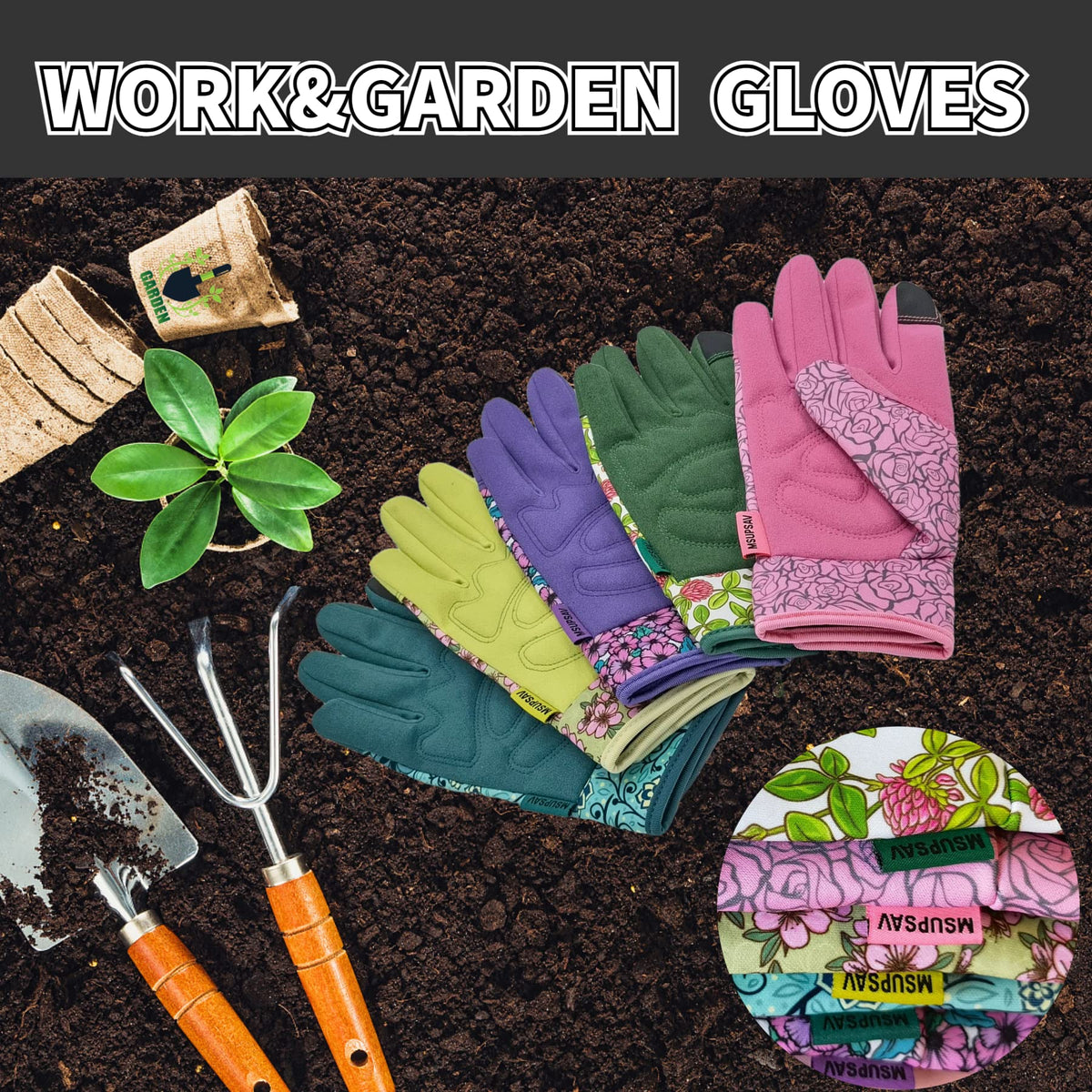 MSUPSAV breathable materials keep hands cool during long garden tasks