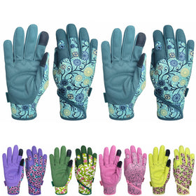 MSUPSAV garden gloves lake-blue palm padding for durable gardening comfort.