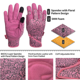 MSUPSAV gloves palm padding detail supports grip during pruning.