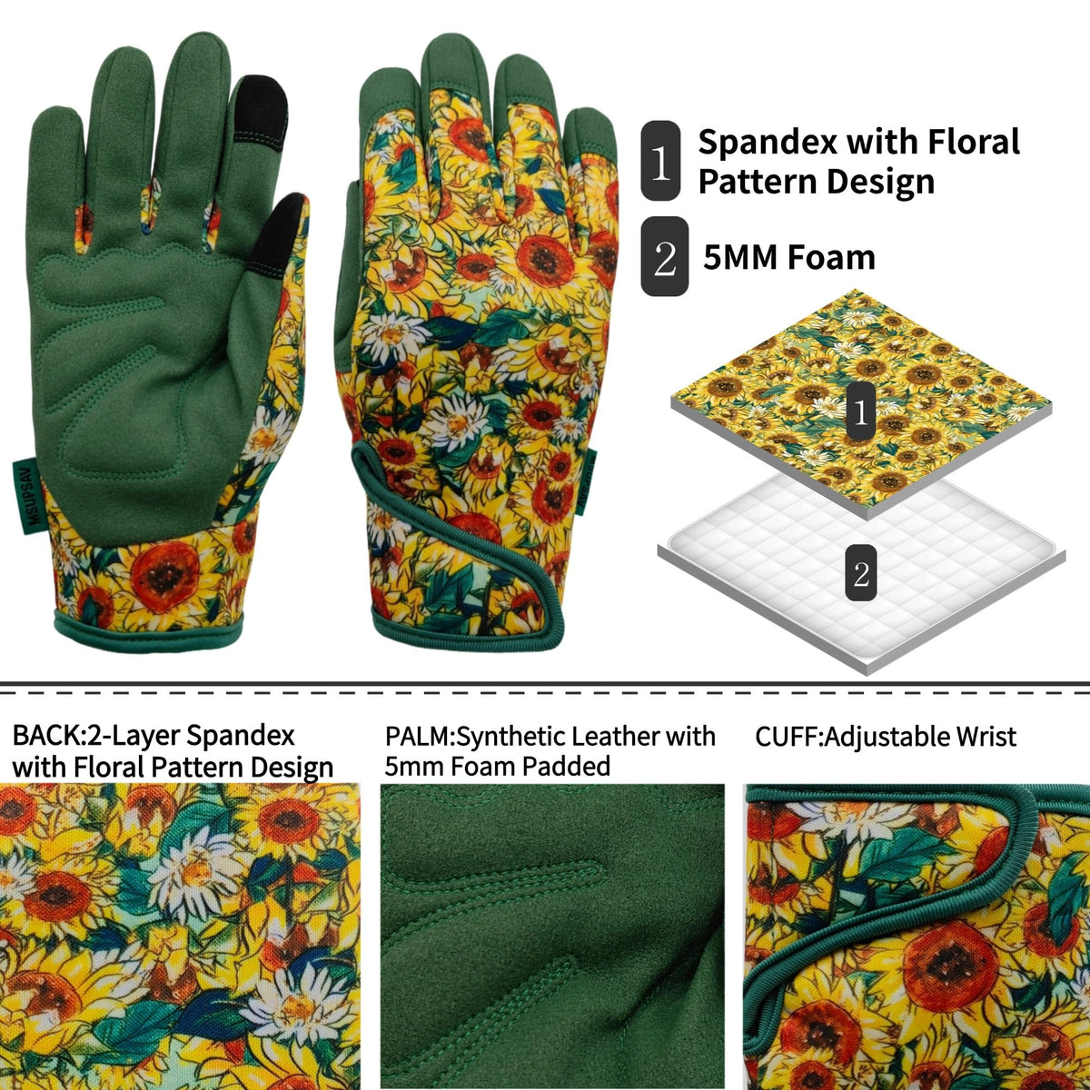 MSUPSAV palm with foam padding offers abrasion resistance during heavy yard work.