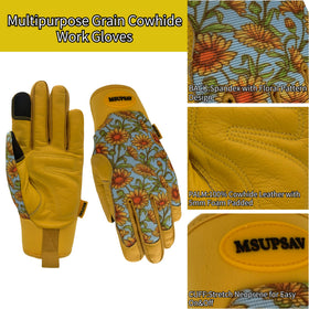MSUPSAV thorn-proof gloves made of cowhide leather for lasting durability.