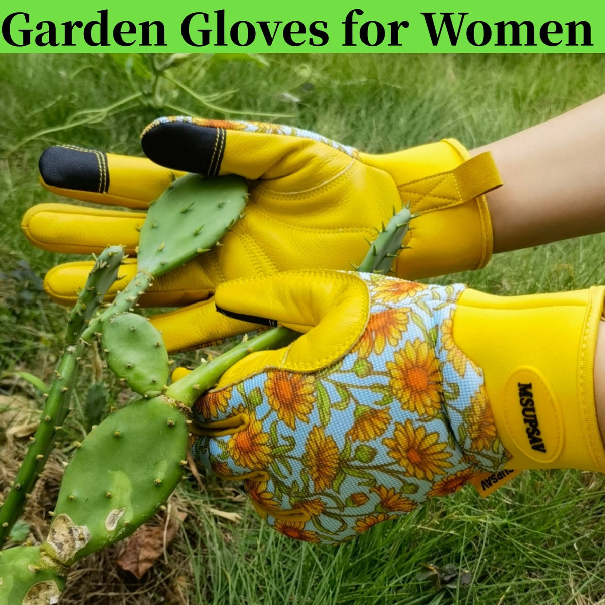 MSUPSAV thorn-proof gloves showcase the daisy design for gardening gifts.