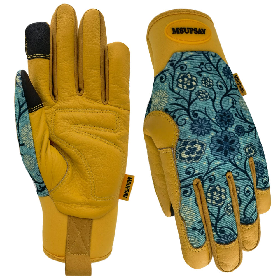 MSUPSAV Thorn-Proof gloves with back-stretchable fabric for flexible gardening comfort.