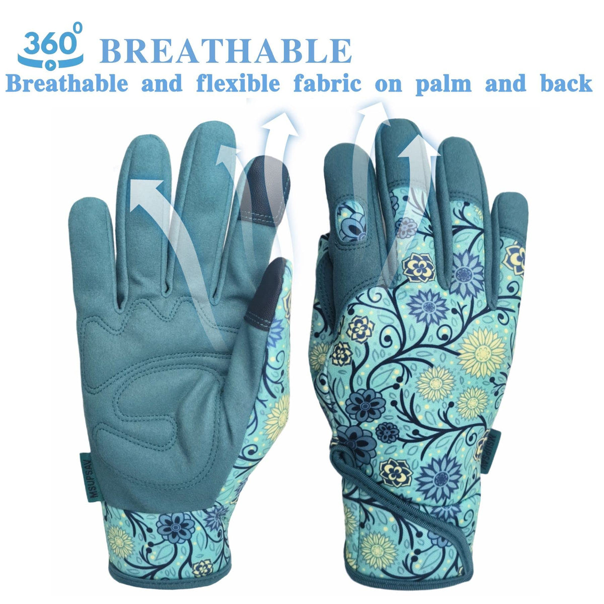 Reinforced fingertips support pruning and digging durability.
