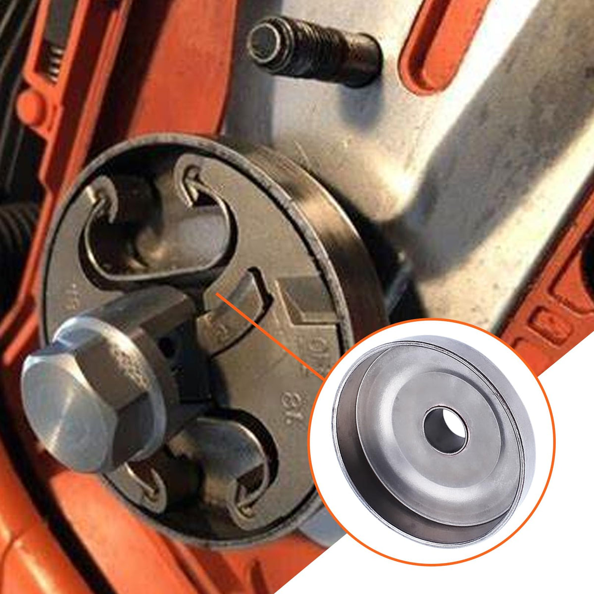 Mtanlo Husqvarna 450 Rancher sprocket enhances drive performance.
