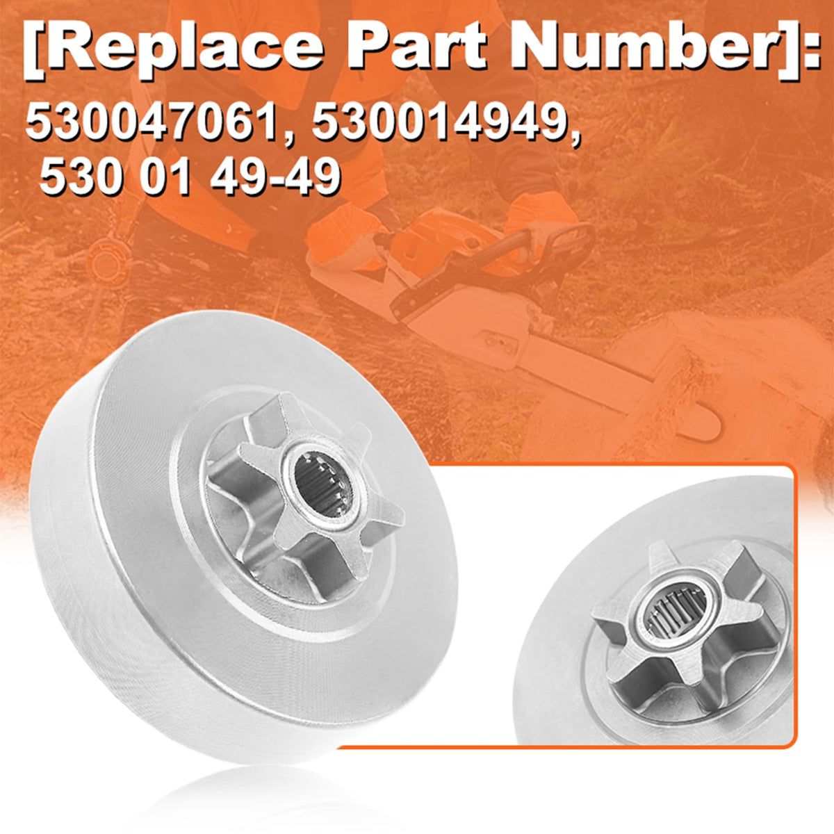 Mtanlo spur sprocket 6T drum for Jonsered 2036 supports stable cutting performance.