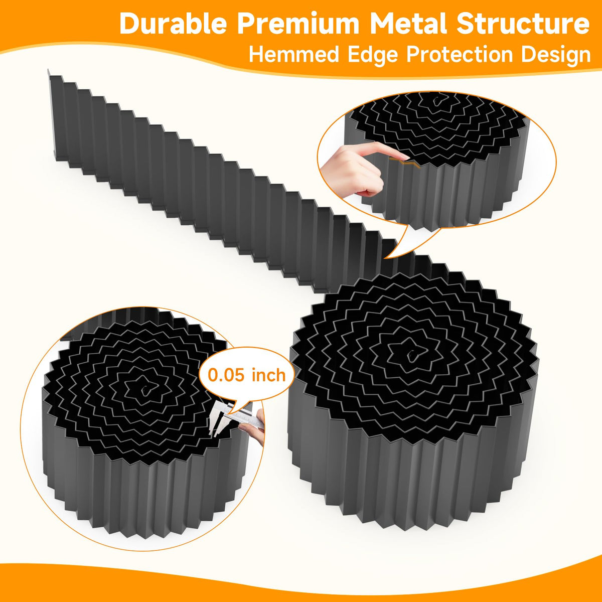 Close-up of MTART corrugated design for a modern landscape look.