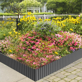 MTART edging around a flower bed and lawn highlights versatile landscaping applications.