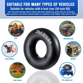 MTAW XEK inner tube 20x8-8 with TR13 stem for lawn tractors.