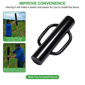 Fence post installation tool in action illustrating quick post setup.