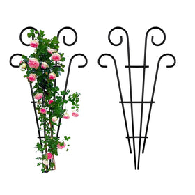 MTB Supply 2-pack 31-inch black-coated wave trellis stakes provide sturdy support for climbing plants.