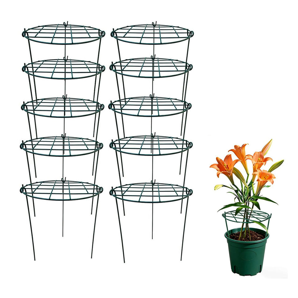 MTB Supply green peony cage close-up shows durable PVC construction for sturdy plant support.
