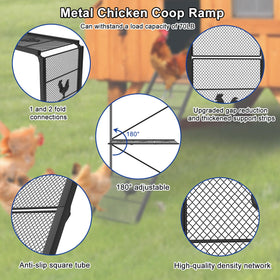 180-degree angle adjustment on MTGSTOCL ramp for various coop heights