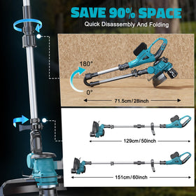 MtiolHig 3-in-1 attachments demonstrate versatile tool for trimming, edging, and mowing.