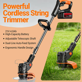 90-degree head enables precise edging along paths.