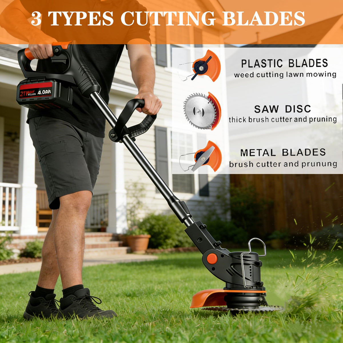 Safety lock prevents accidental starts during yard work.