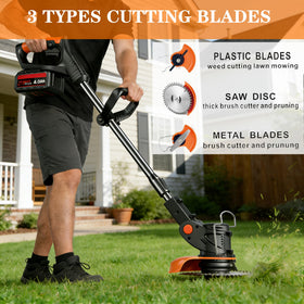 Safety lock prevents accidental starts during yard work.