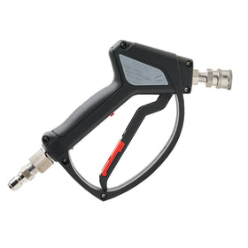 MTM Hydro SGS28 trigger gun with installed stainless fittings for leak-free setup