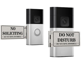 MtMinn metal doorbell cover with no soliciting sign for front door, quiet nap times.