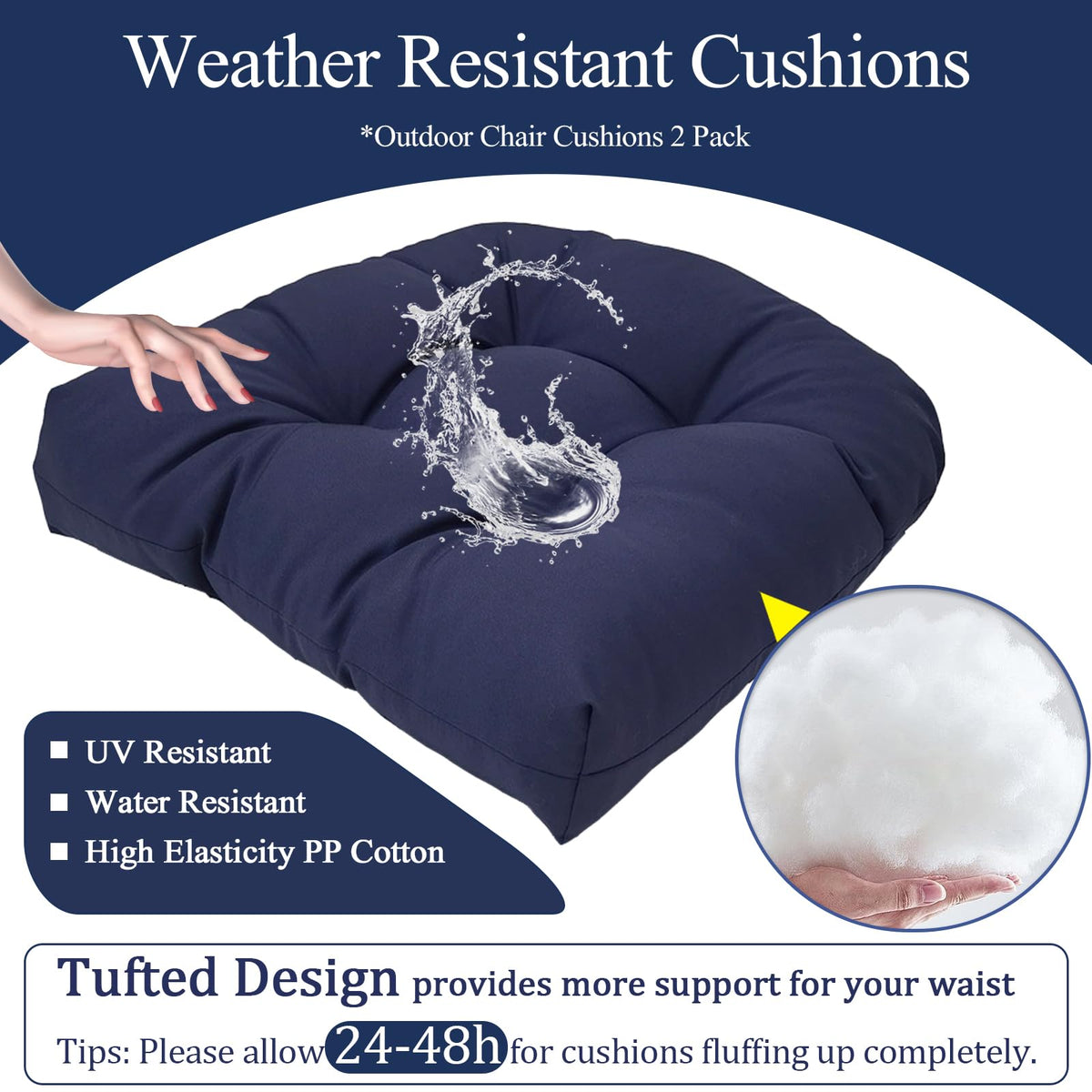 MTMR 19x19 inches outdoor chair cushions fit most chairs