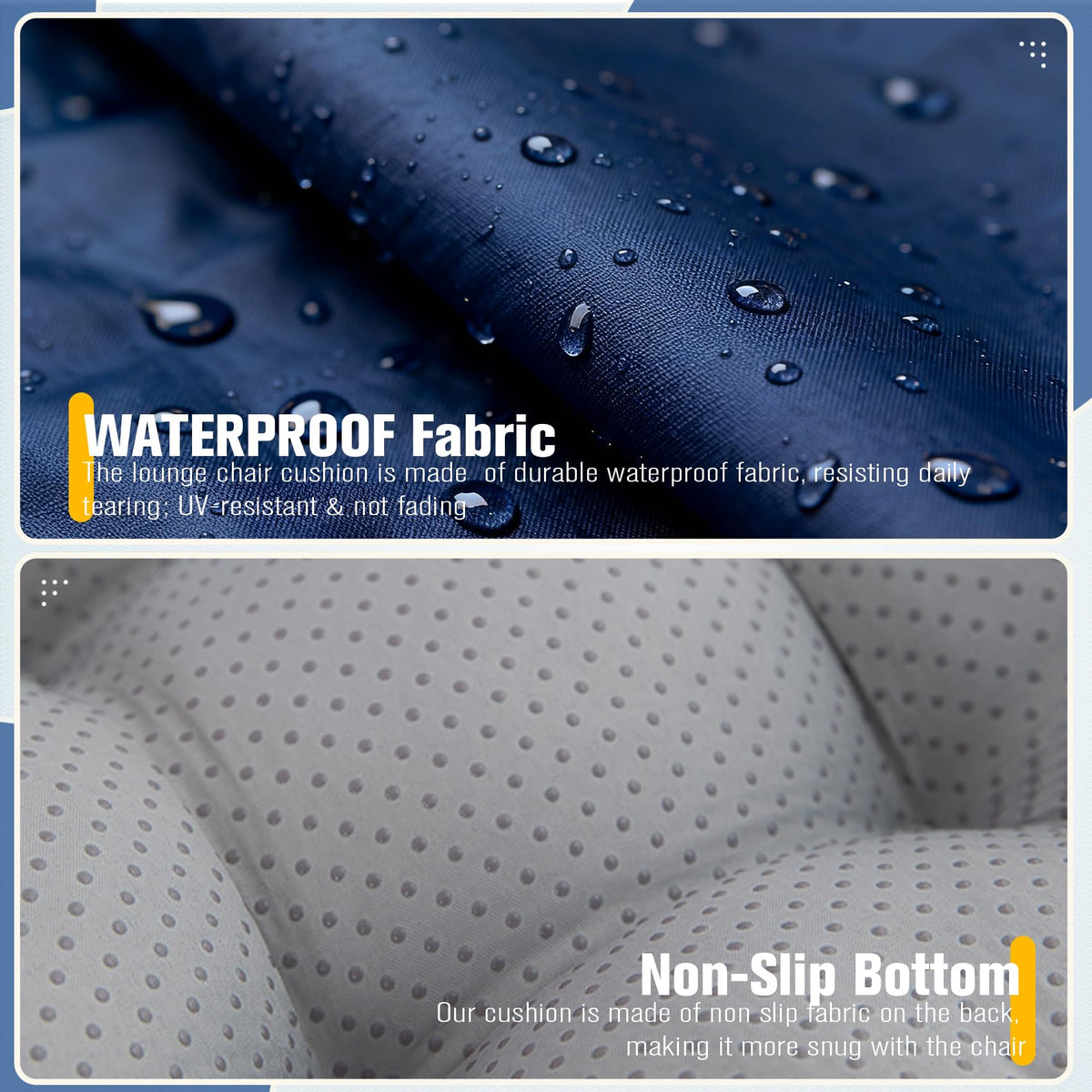 MTMR 74x22in tufted patio cushion adds stylish support.