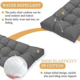 MTMR durable ties keep outdoor bench cushions securely in place.