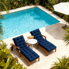 MTMR lounge chair cushion with ties keeps position during windy days.