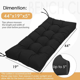 MTMR tufted-design outdoor cushion adds style and support to any bench.